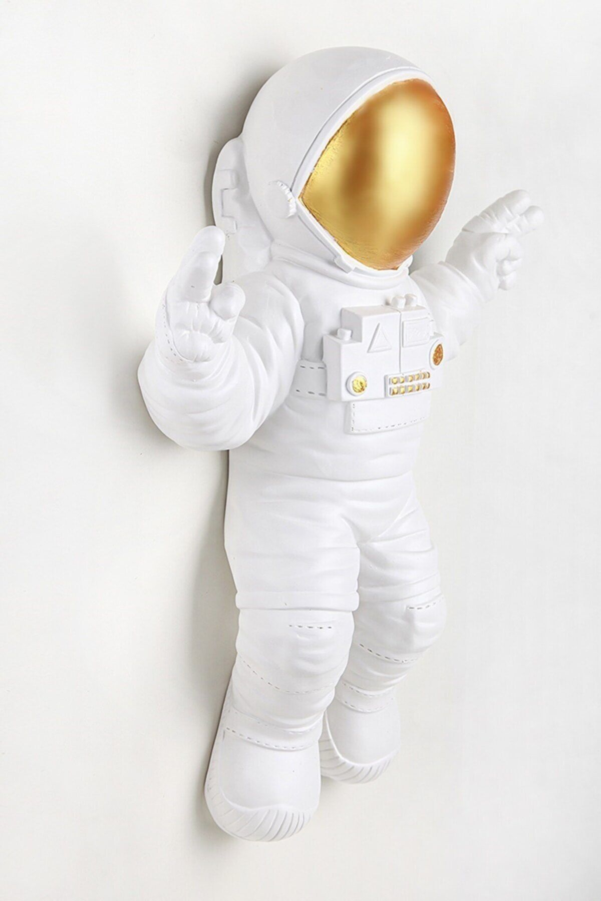 Tual Hobi Sanat Dekoratif Dev Astronot Apollo Heykeli - Duvar Heykeli (47x35cm)