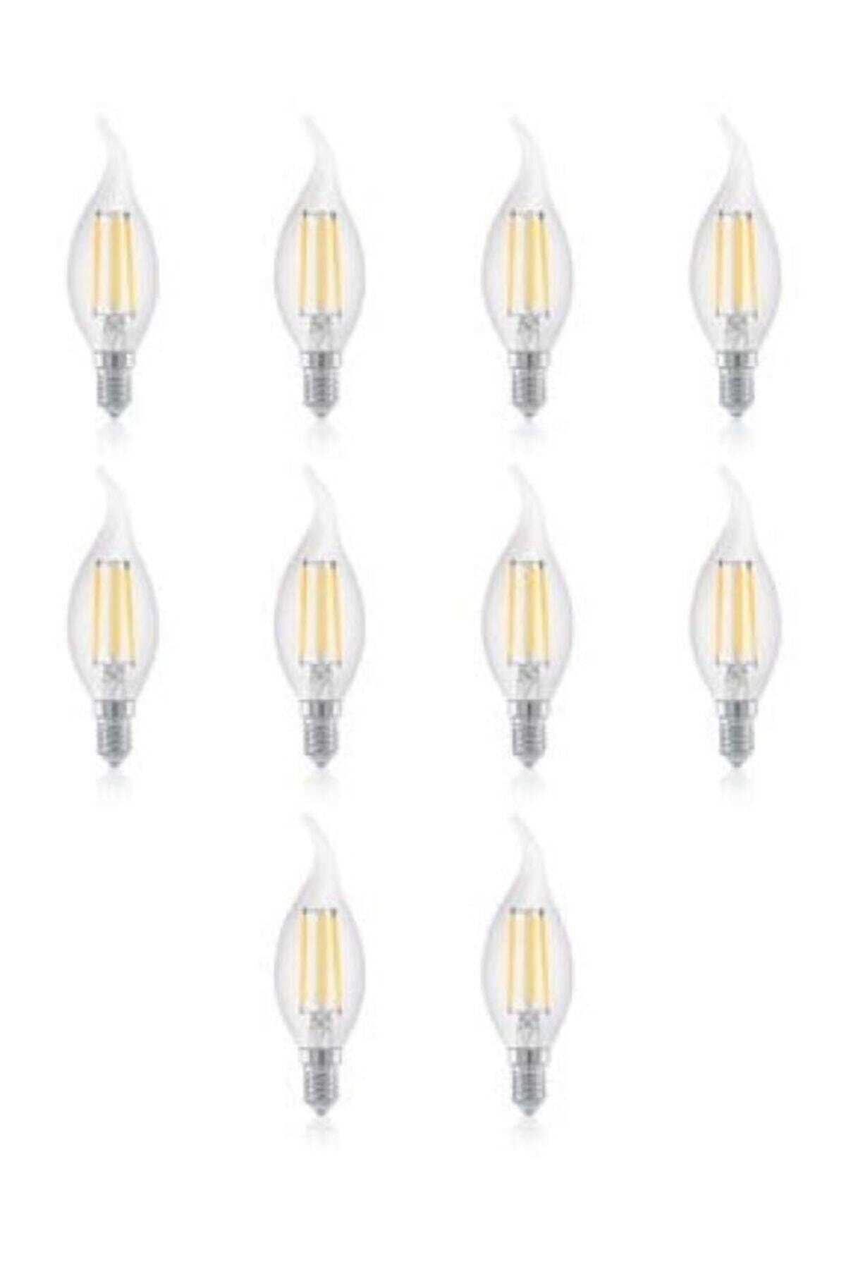 Filament 4w E14 Rustik Led Ampul 10'lu Paket Kıvrık Günışığı
