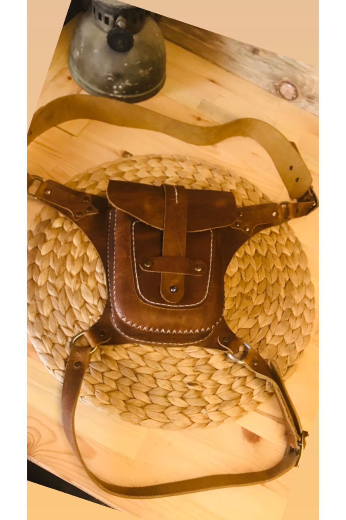 Honey Badger Leather El Yapımı Deri Erkek Bel Çantası Bacak Destekli