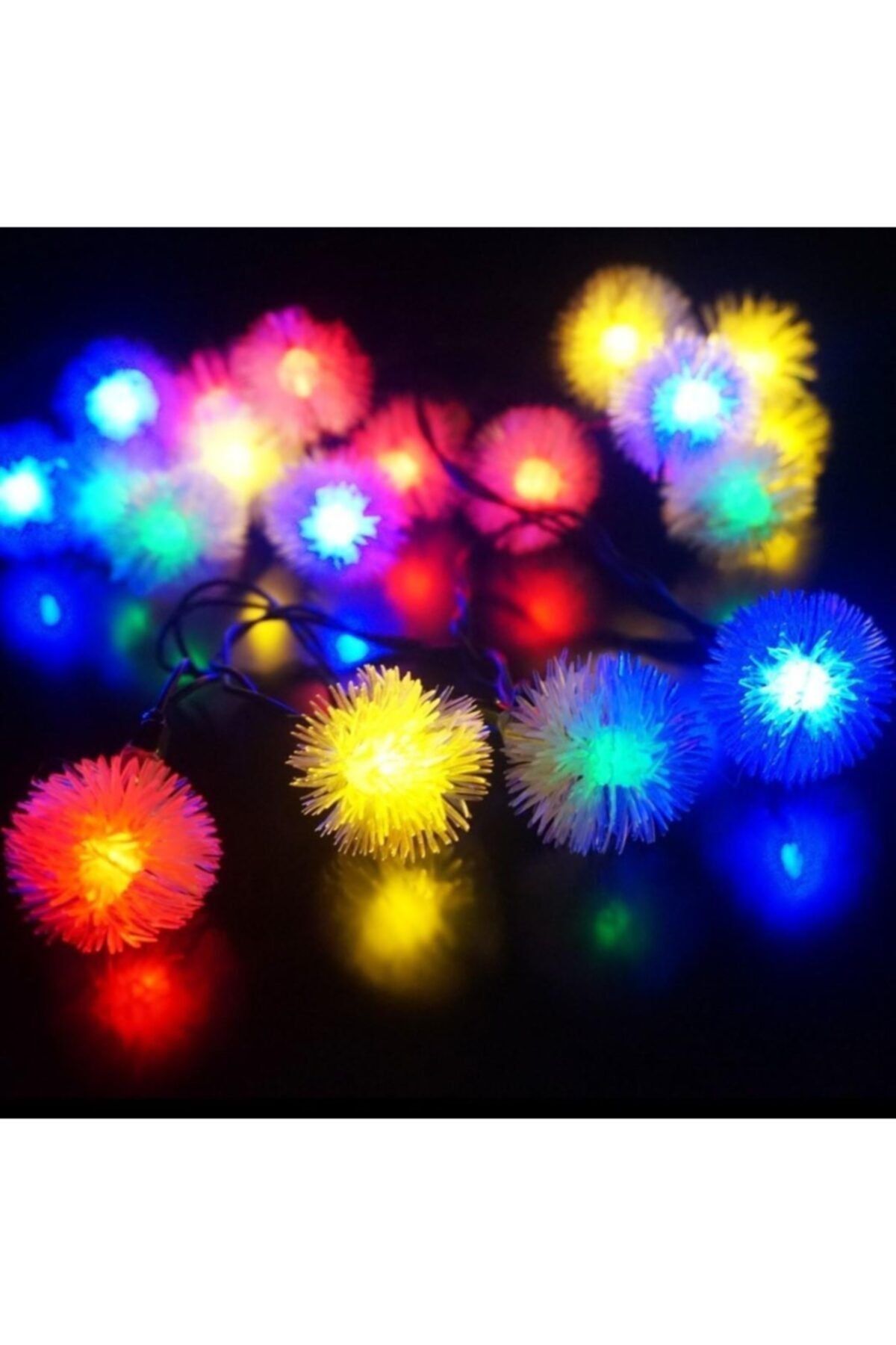 SGE TEKNOLOJİ Güneş Enerjili 7 M 50 Led Rgb Çok Renkli Kar Tanesi Solar Bahçe Aydınlatması Led Lamba