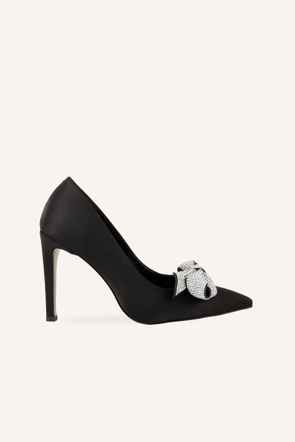 MARCATELLI Siyah Saten Lizzi Stiletto