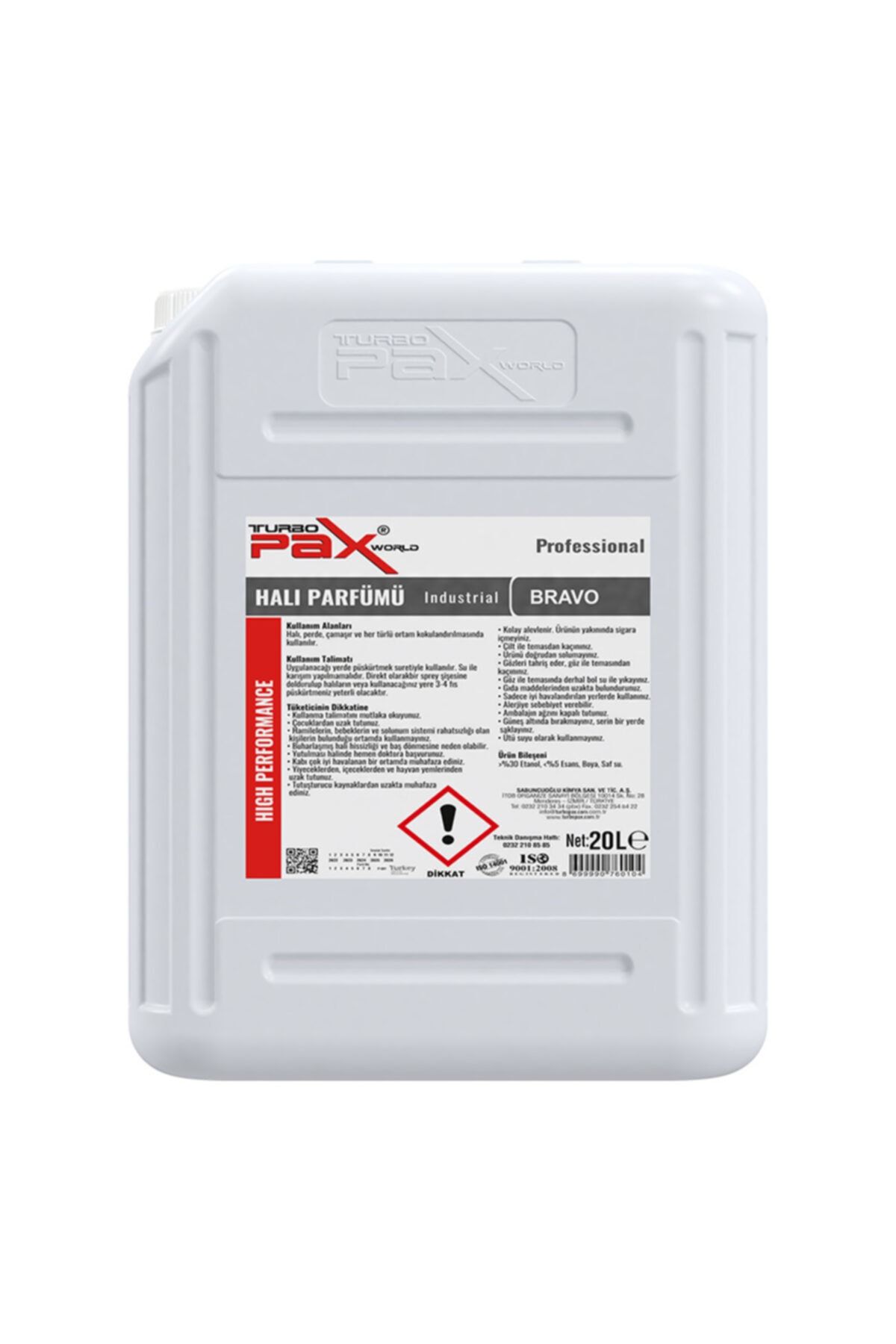 Turbopax Bravo Halı Parfümü 20 Kg