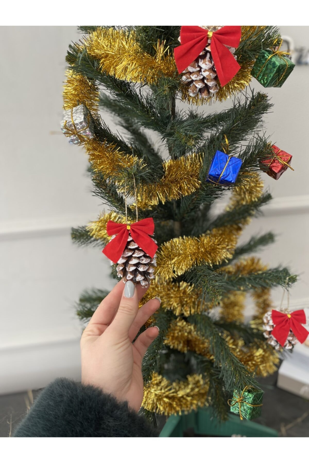 Elysian Yılbaşı Çam Ağacı 120 cm 109 Dal Yılbaşı Seti Süslemeli Noel Yeni Yıl Ağacı