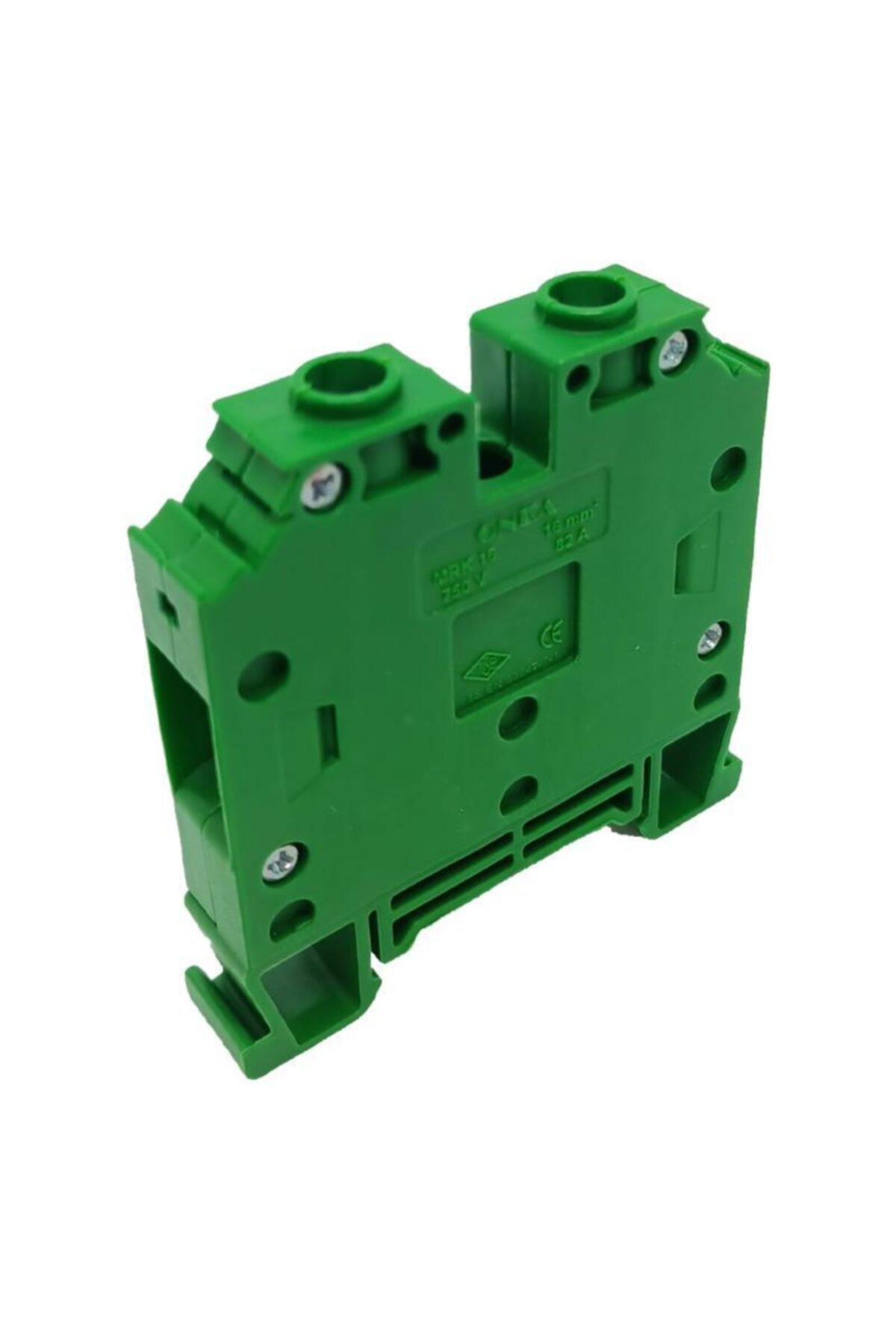 onka 1019 Yeşil Mrk 2,5mm² Vida Bağlantılı Ray Klemens 10 Adet