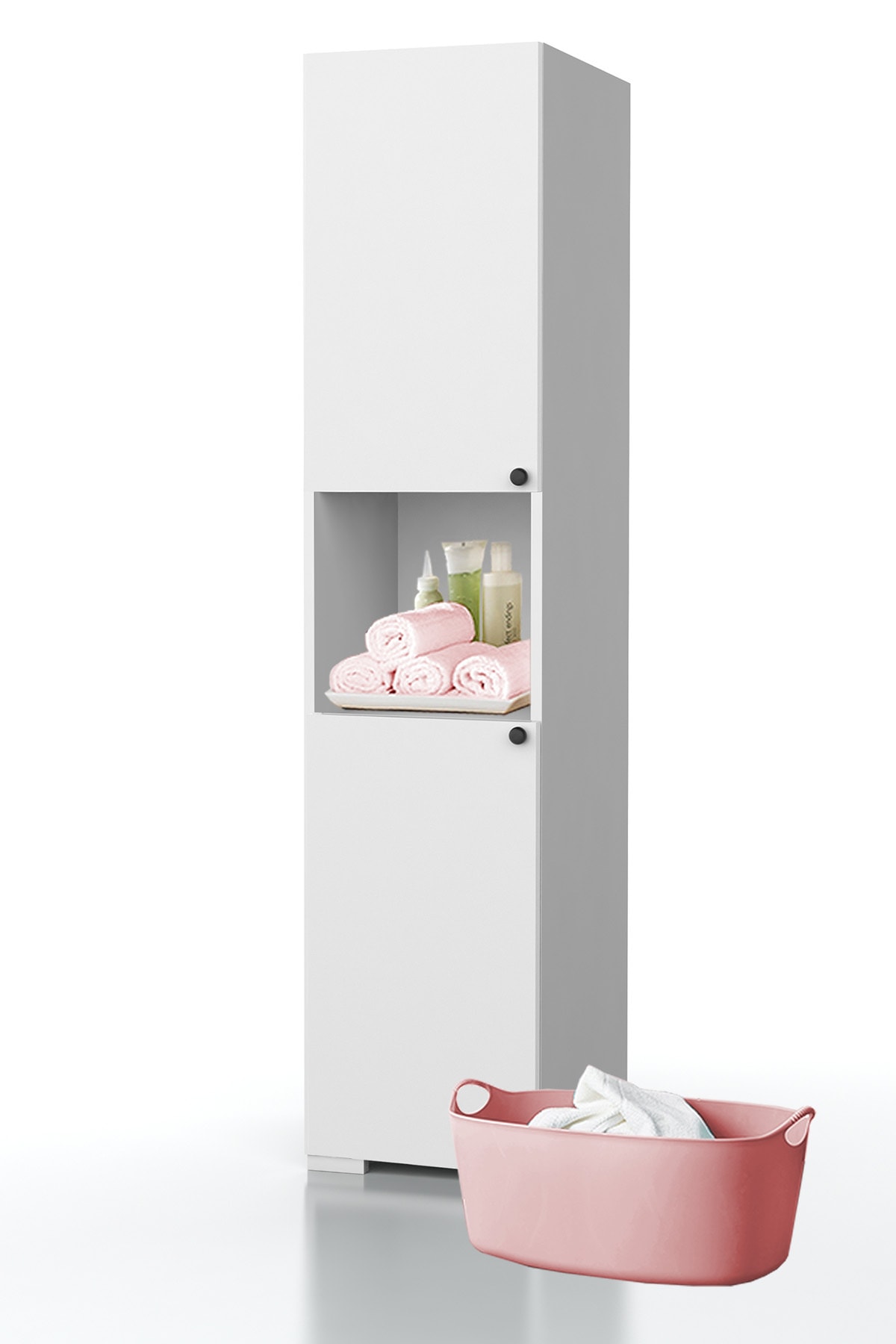 DEKOREX Bny-103 Beyaz 2 Kapaklı Banyo Dolabı