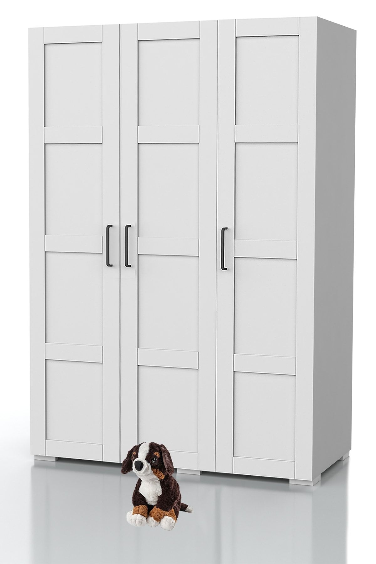 DEKOREX Mnt-311 Beyaz 3 Kapaklı Gardırop