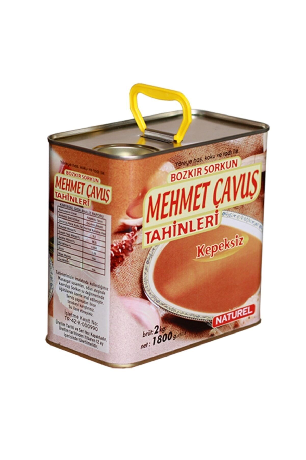 Mehmet Çavuş Kepeksiz Bozkır Tahini Teneke Kutu Net 1800 Gr