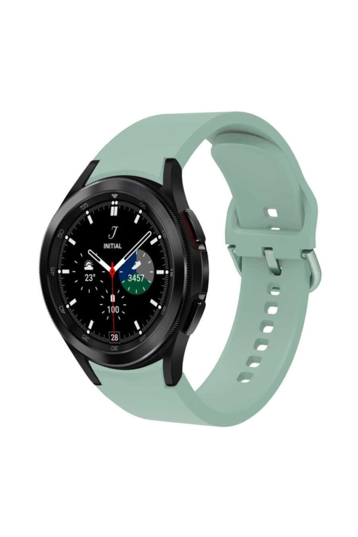 Samsung Galaxy Watch 4 Classic 42 Mm Krd50 Silikon Kordon Açık Yeşil Ve Popsocket