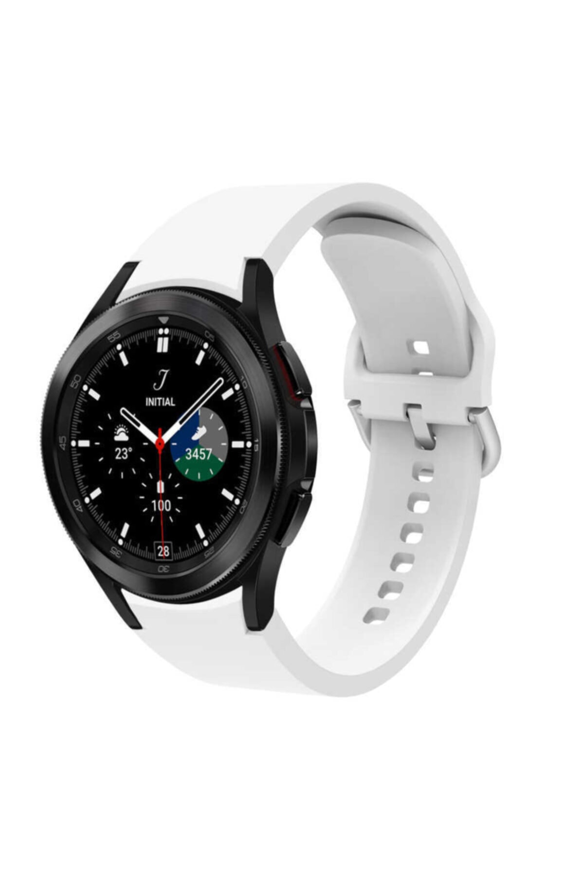Samsung Galaxy Watch 4 Classic 46 Mm Krd50 Silikon Kordon Beyaz Ve Popsocket