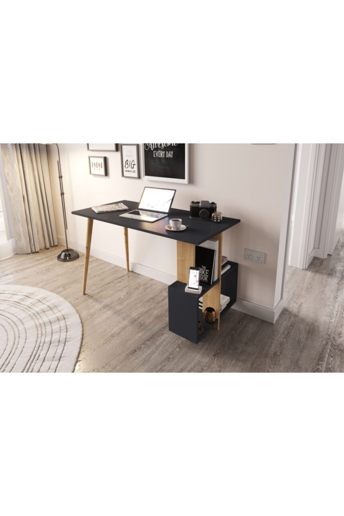 lagomood Side Çalışma Masası Antrasit & Meşe
