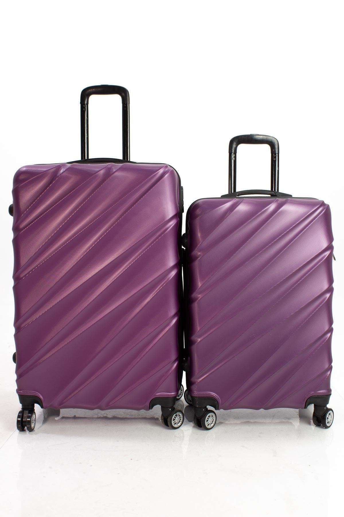 sermoda Fiberglass 4 Tekerlek Abs Çekmeli Valiz Mor