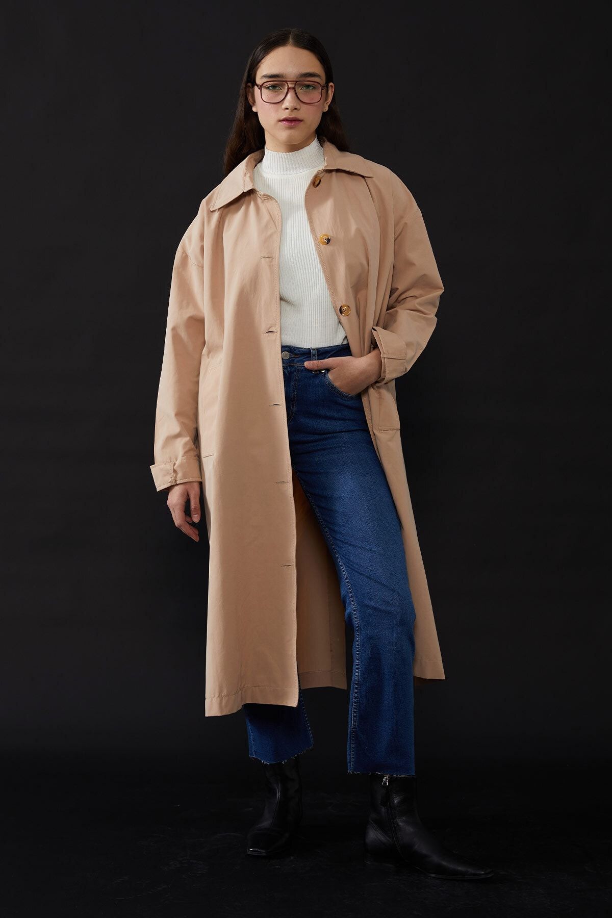Hooopstore Bootcut Jean Pantolon - Koyu Mavi