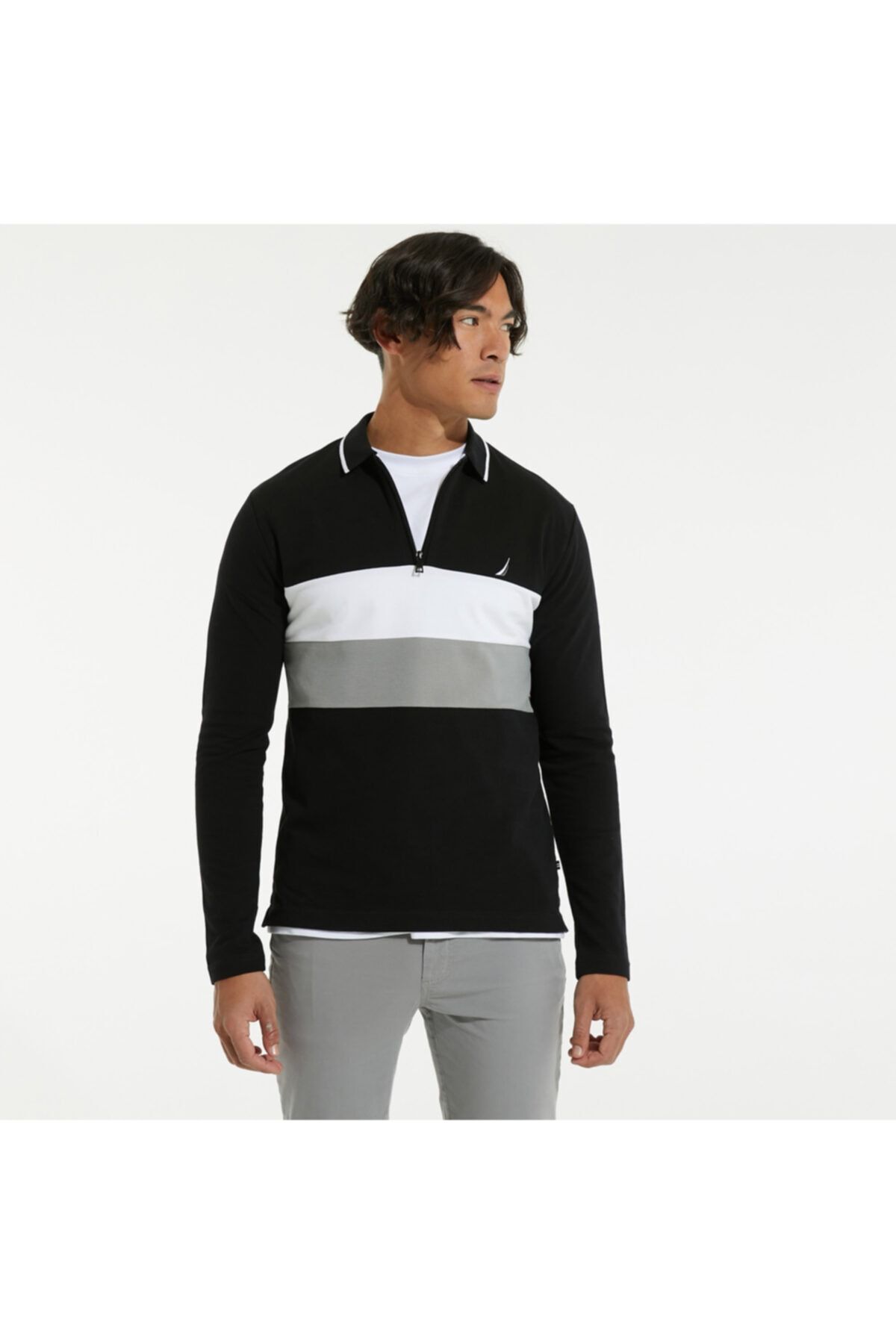 Nautica Erkek Siyah Uzun Kollu Polo