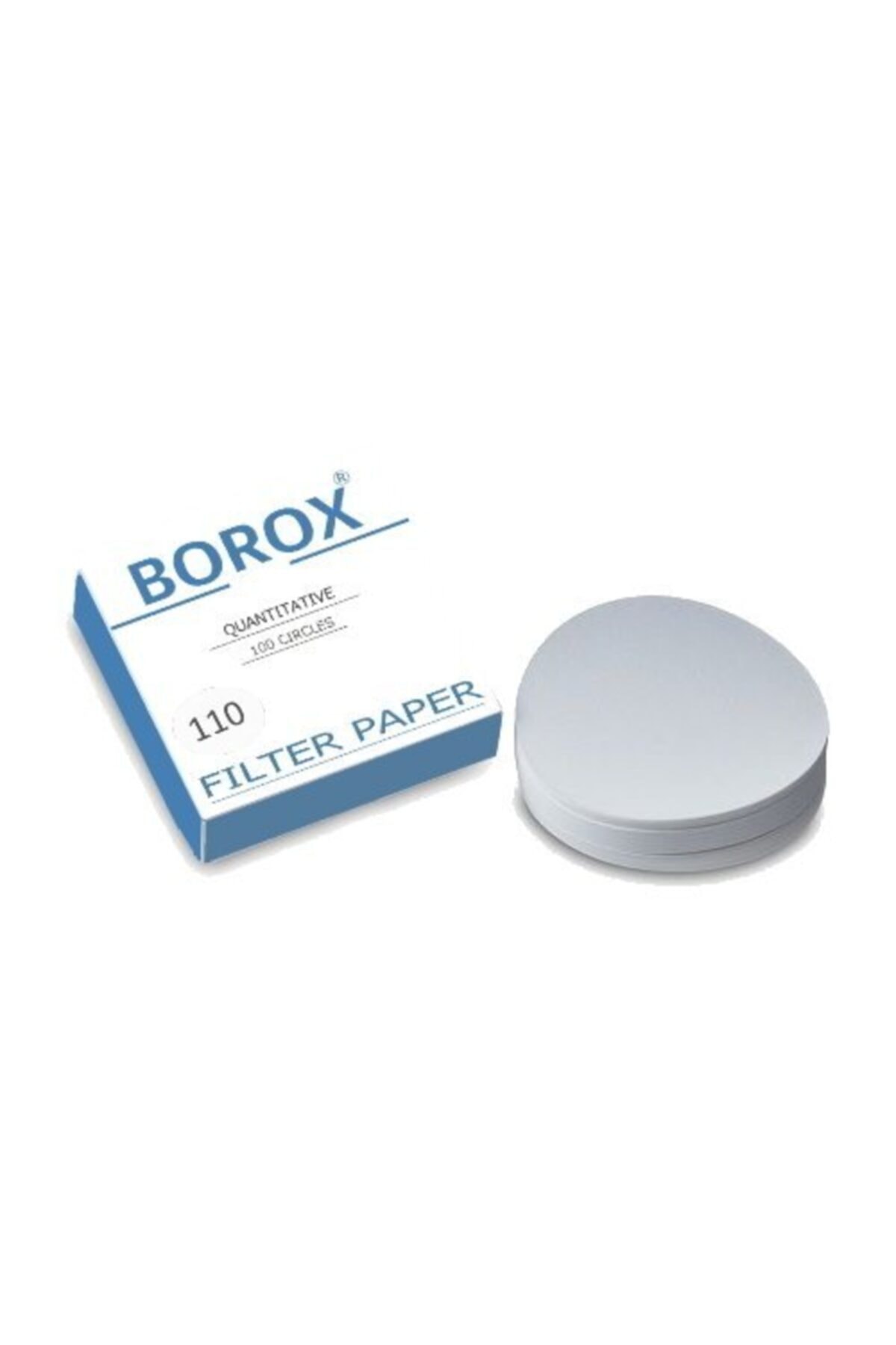 Borox Külsüz Filtre Kağıdı 110 Mm Kantitatif - Beyaz Bant Orta Quantitative Ashless