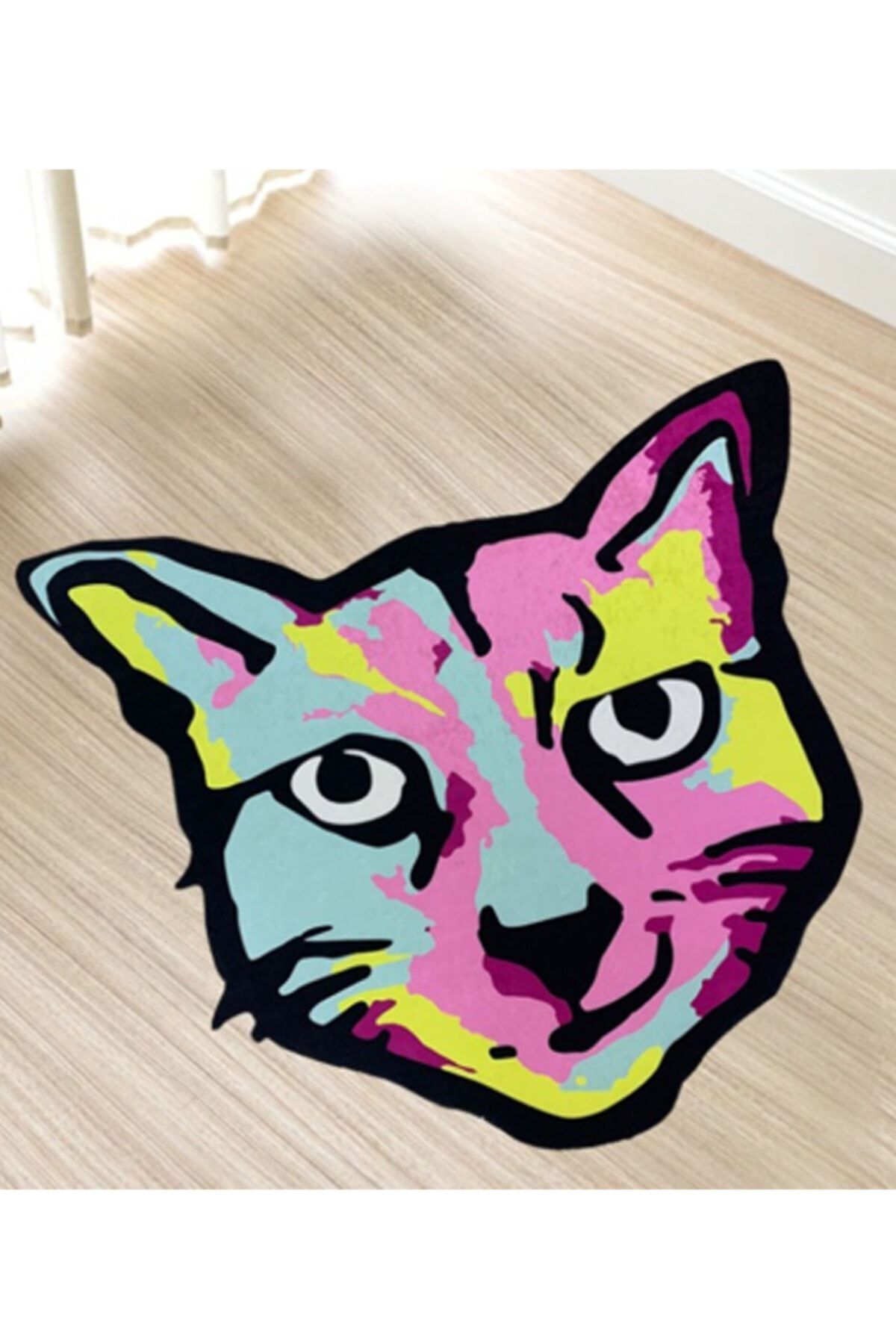KuzgunHome Cat Kedi Desenli Özel Kesim Dot Taban Halı