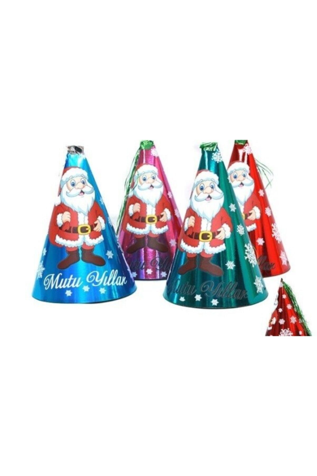 BÜYÜTEÇ KINA Noel Baba Baskılı Püsküllü Şapka