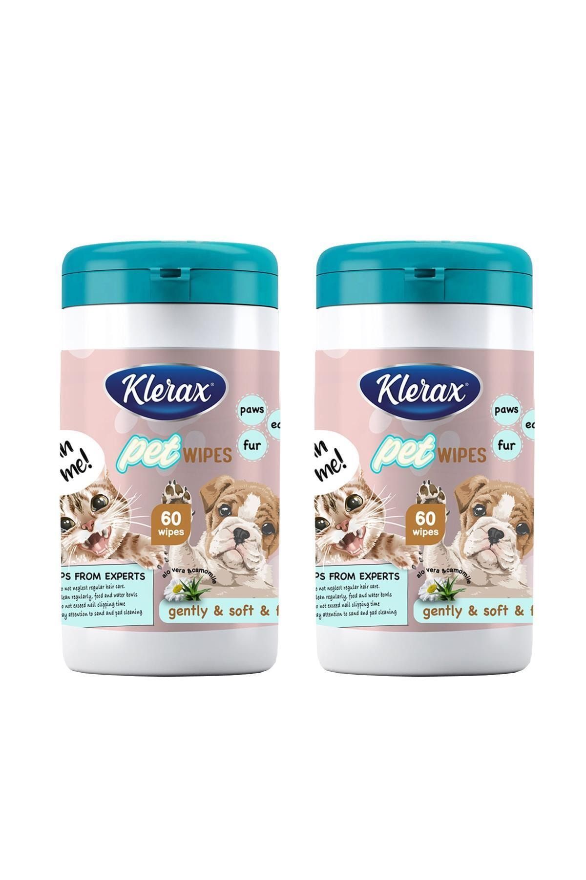 Klerax Pet Wipes Evcil Hayvanlar Için Temizlik Mendili 2 Adet