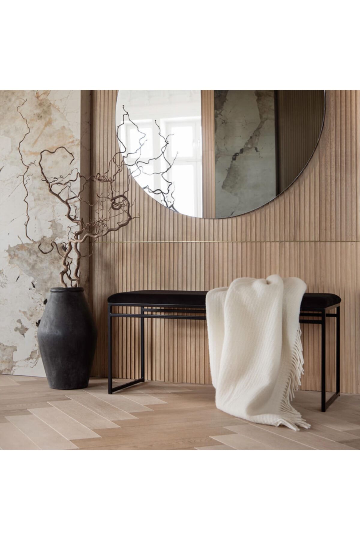 PABU DESIGN Minos Endüstriyel Metal Ayaklı Bank Puf Bench 100 Cm