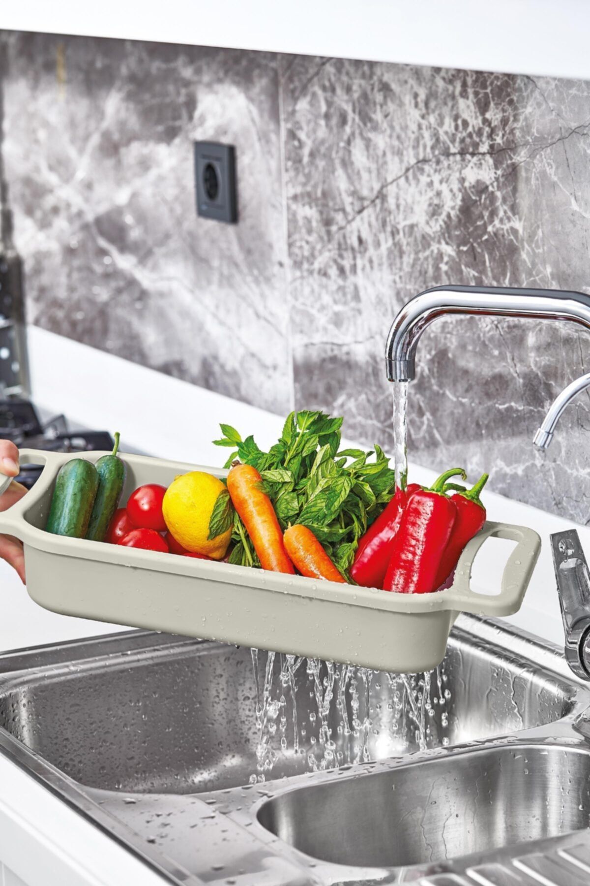 Okyanus Home Taş Rengi Evye Süzgeci