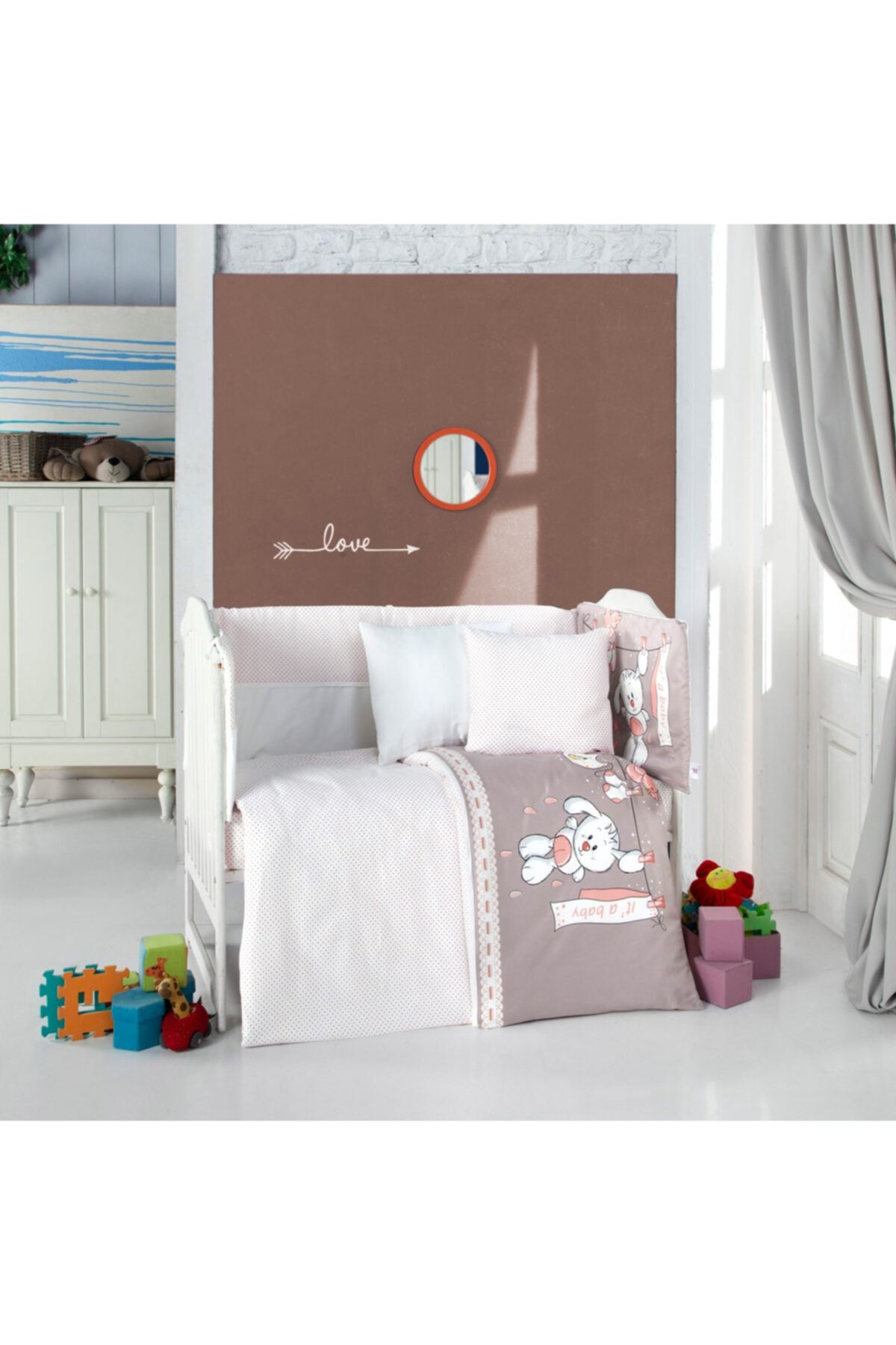 AGES ANGELS Happy Baby %100 Pamuk Bebek Uyku Seti Takımı Baby Pudra