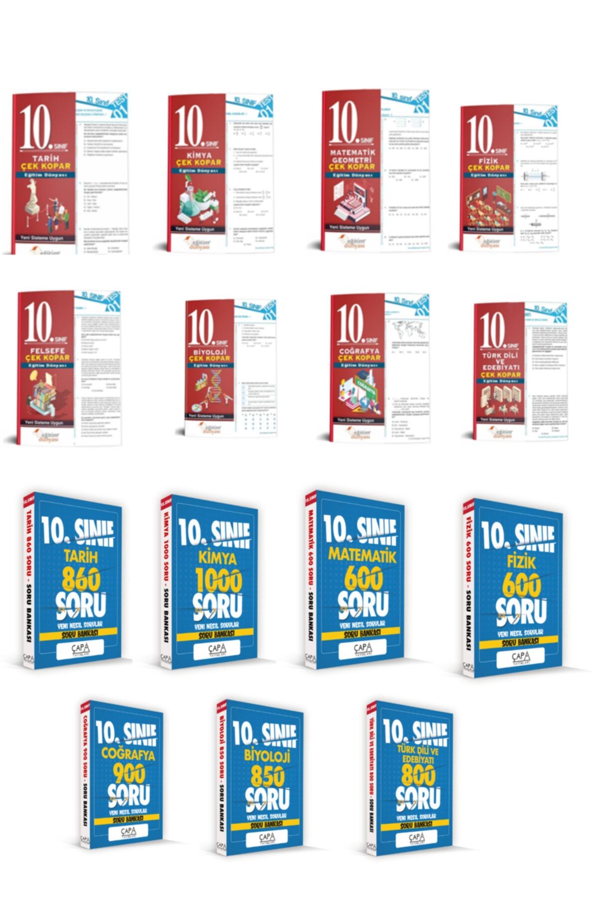 ÇAPA YAYINLARI 10.sınıf Hazırlık Seti 7 Soru Bankası 8 Yaprak Test 14 Kitap