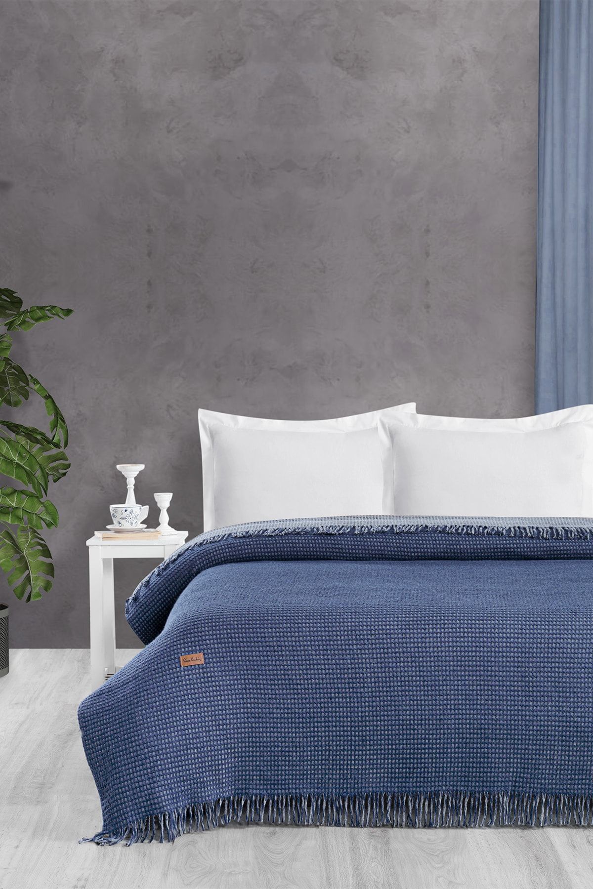 Pierre Cardin Pamuk Battaniye Tek Kişilik Lavita Indigo - Gri