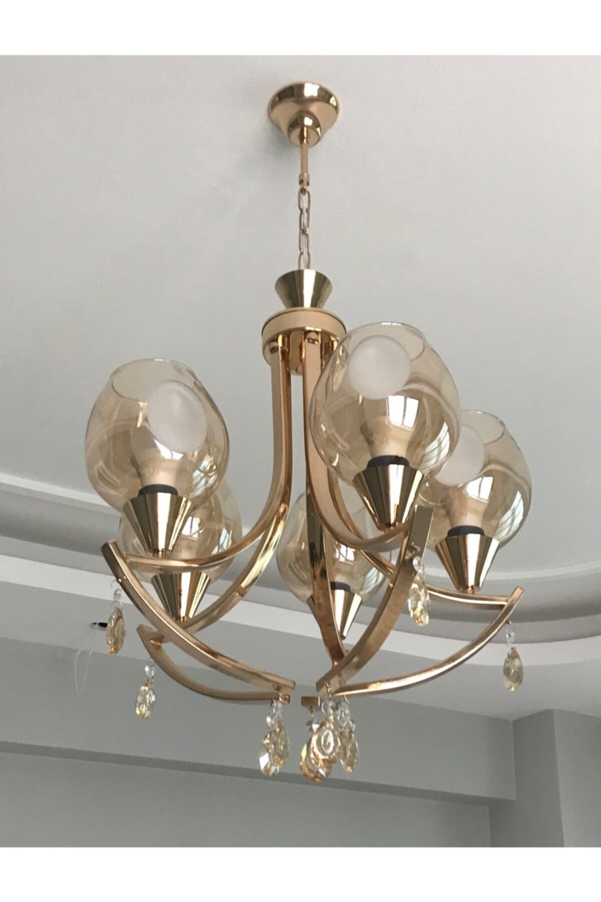 KML Prestij - 5li Salon Tipi Gold Avize