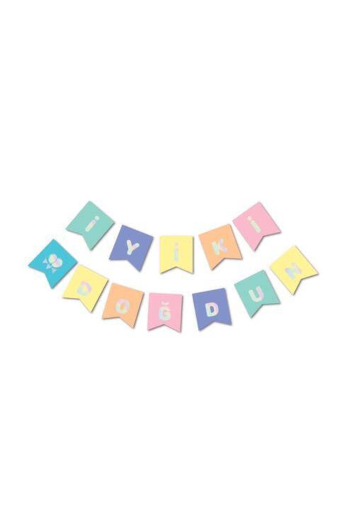 hediyedebiz Iyi Ki Doğdun Makaron Hologram Yaldızlı Banner 9685