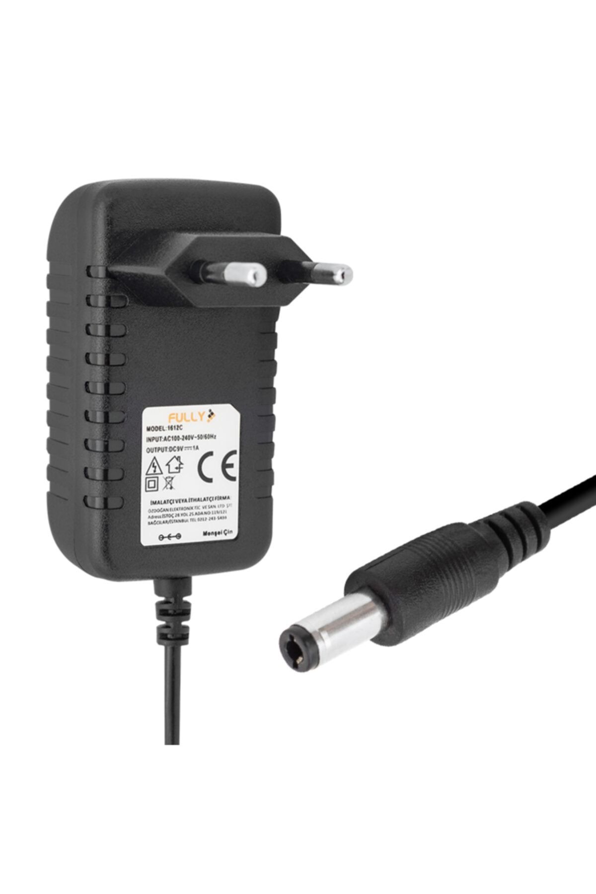 OEM Fully O-1612c 9 Volt 1 Amper Priz Tipi Adaptör 5.5*2.5 Uç