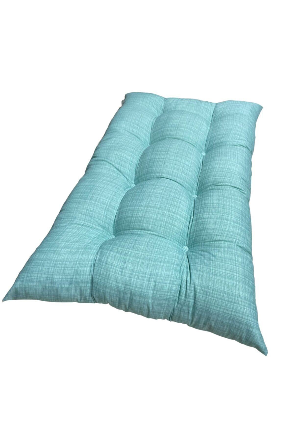 Mazi Home Yer Minderi 100 cm X 60 cm  Yeşil Minder Düğmeli