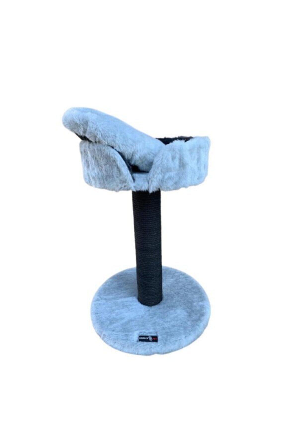 Krallen Kralle Kapaklı Kedi Tırmalama Ve Oyun Evi Gri 50x50x115h Cm