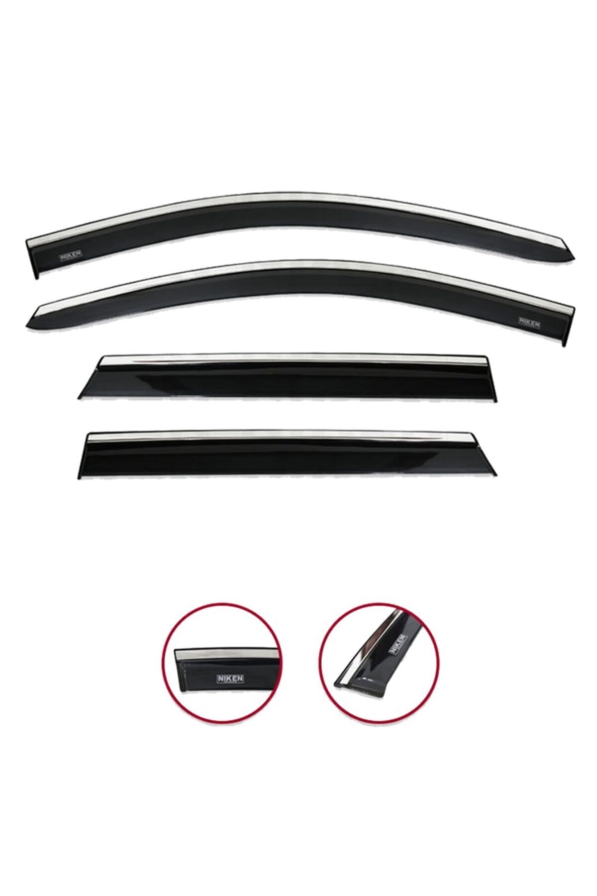 BTM OTOMOTİV Kia Sportage 2016 Sonrası Kromlu Cam Rüzgarlığı Niken 4lü Set Uyumlu
