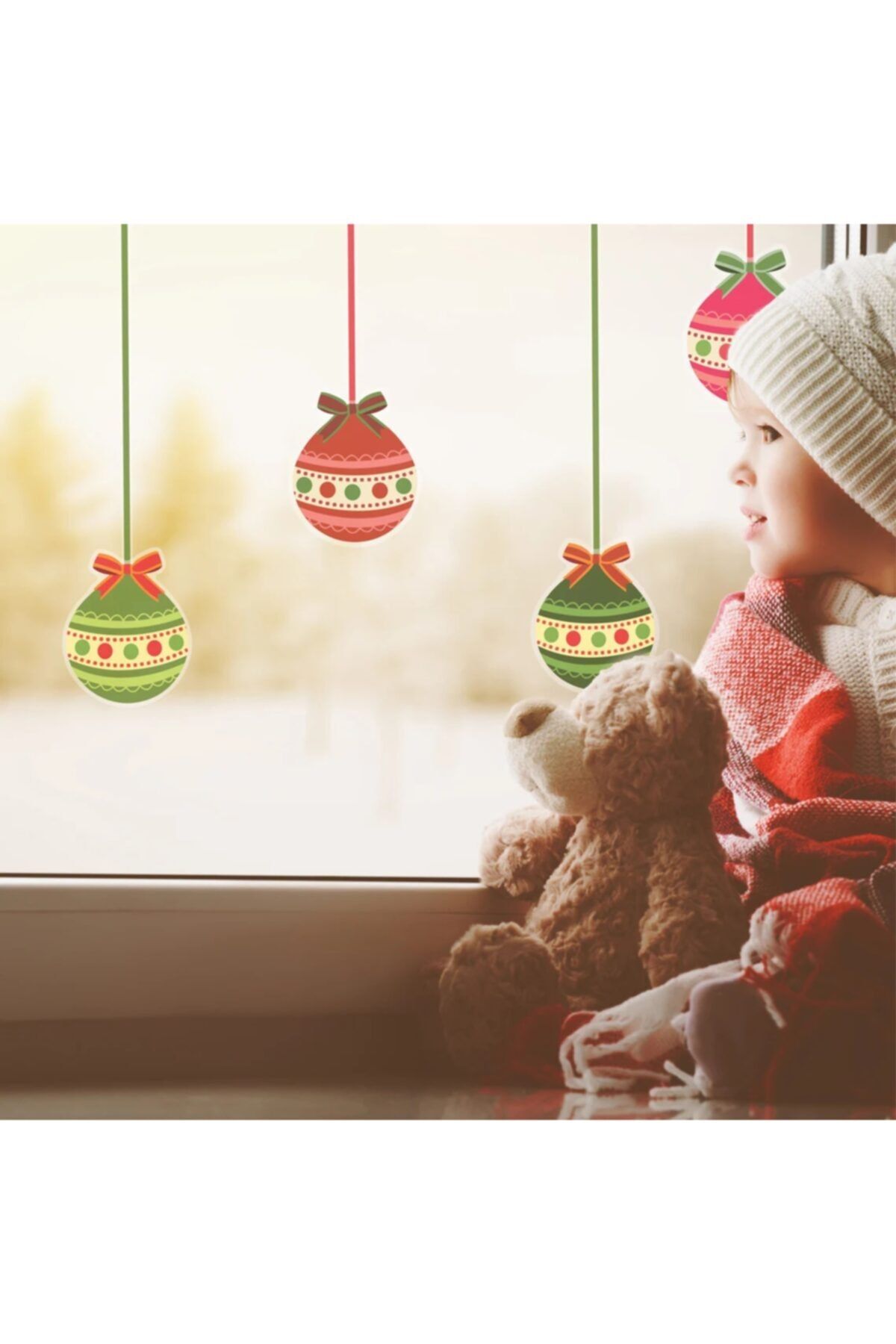 Koala Mood Yılbaşı Yeni Yıl Bebek Çocuk Odası Cam Pencere Sticker Çıkartma Seti