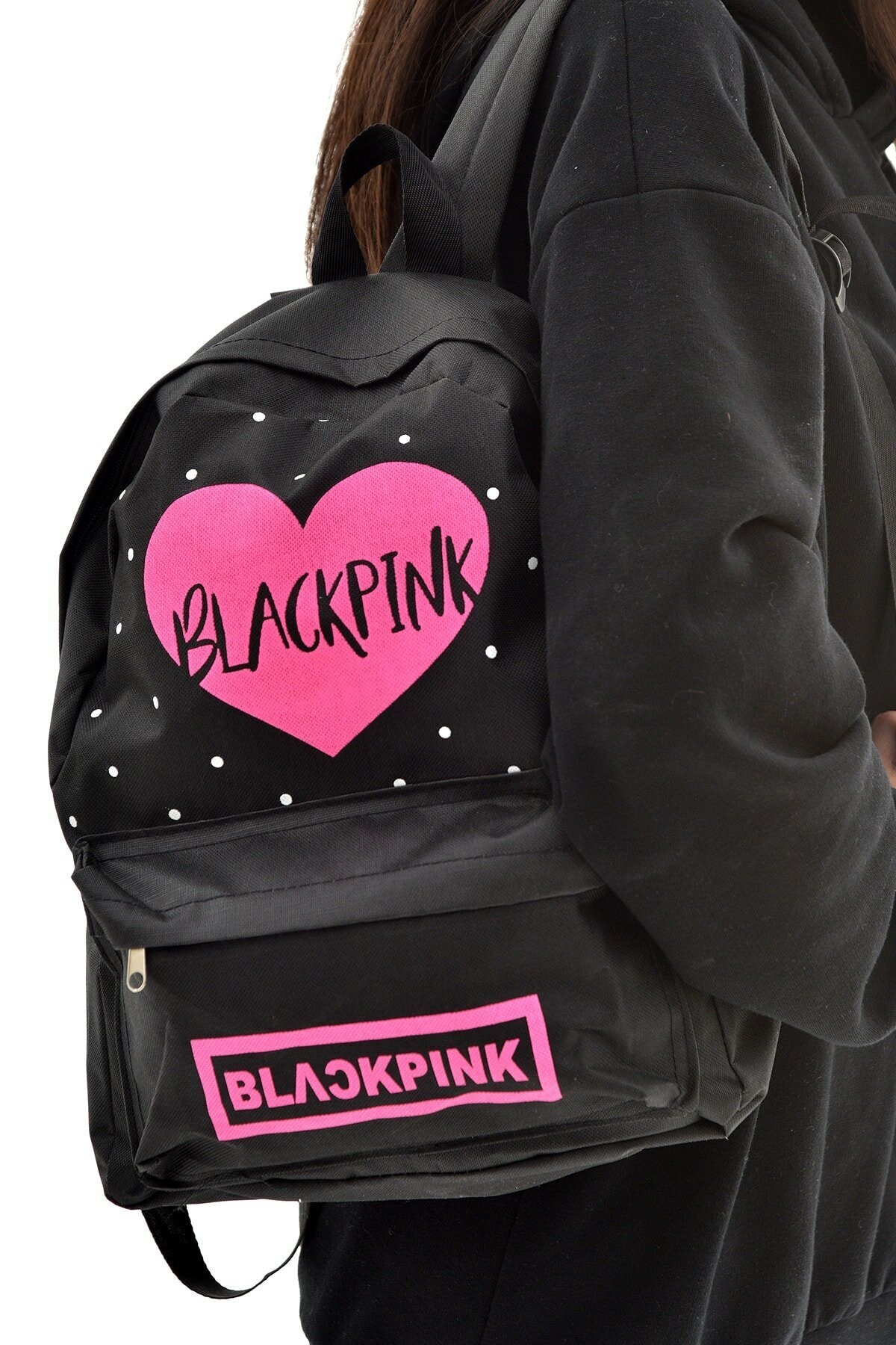 Newish Polo Kadın Black Pink Ortaokul Lise Sırt Çantası