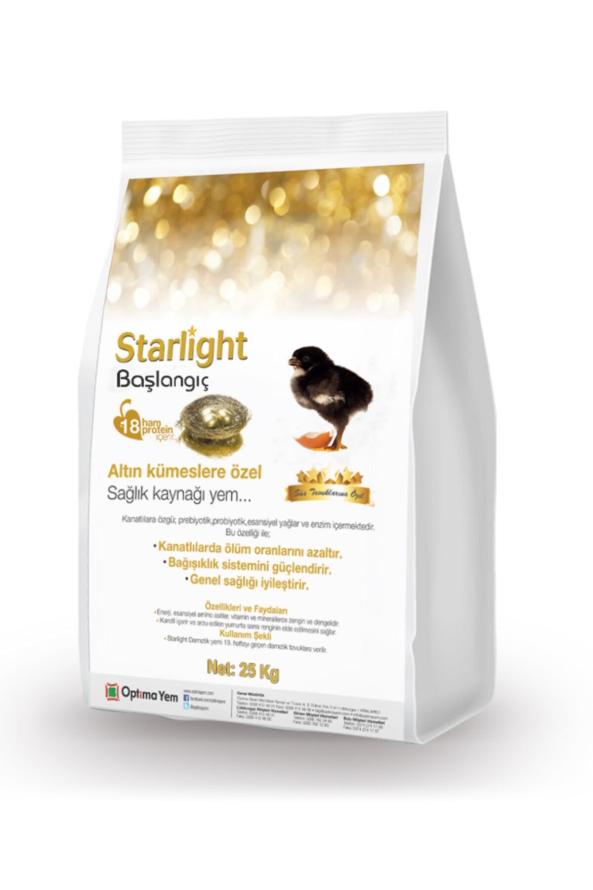 OPTİMA YEM Starlight Başlangıç 25 Kg Süs Tavuğu Yemi