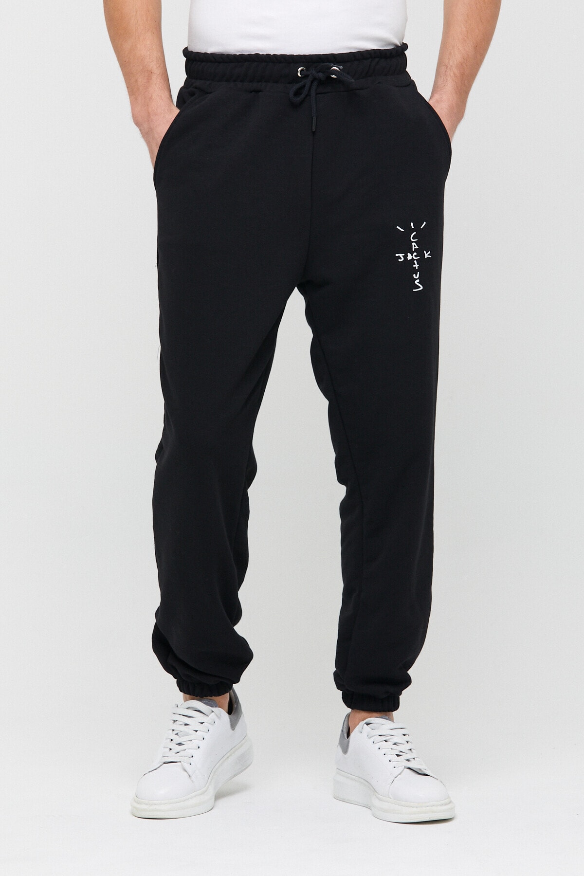 Brown Eyes Unisex Oversize Baskılı Siyah Eşofman