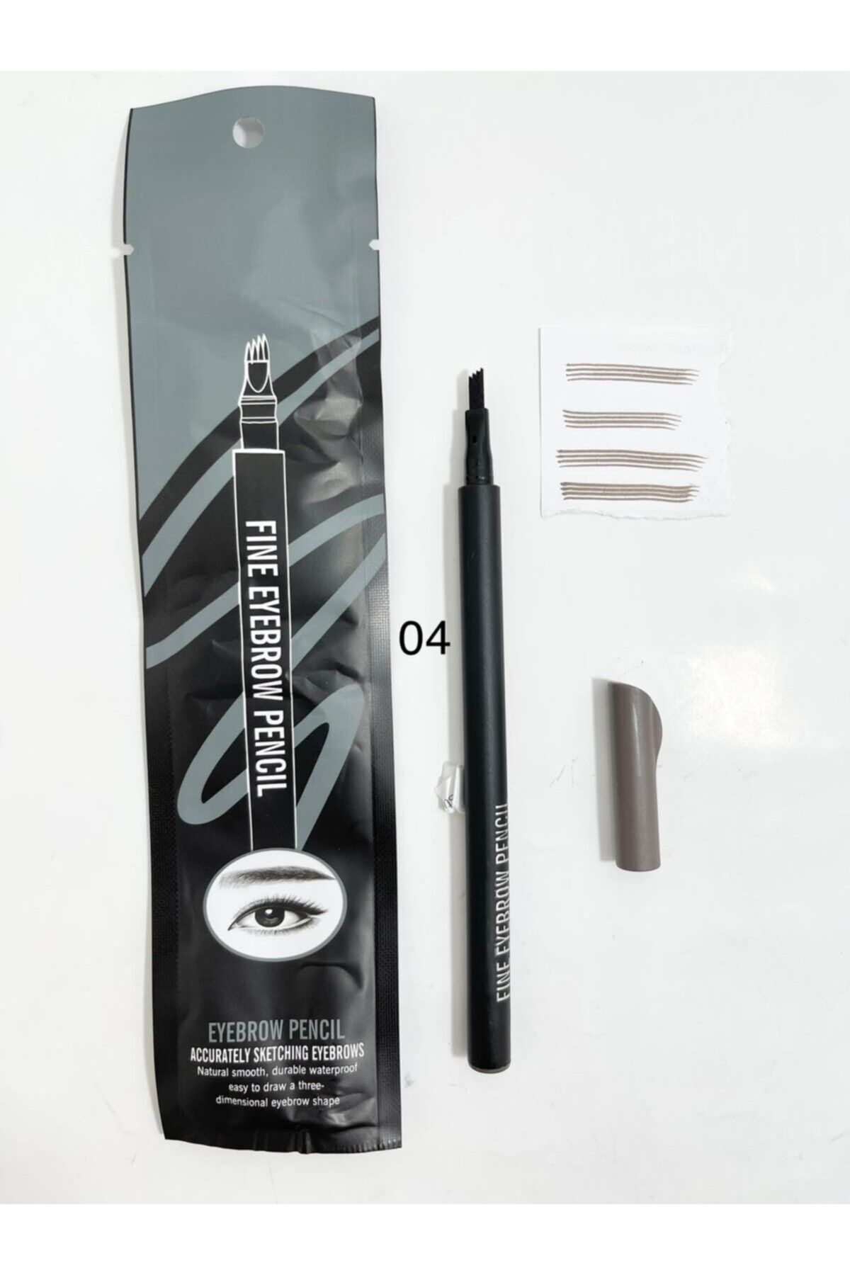 AİLY COSMETİCS Aily Koyu Kahverengi Kalıcı Kaş Kalemi Ucu Tırtıklı No:4