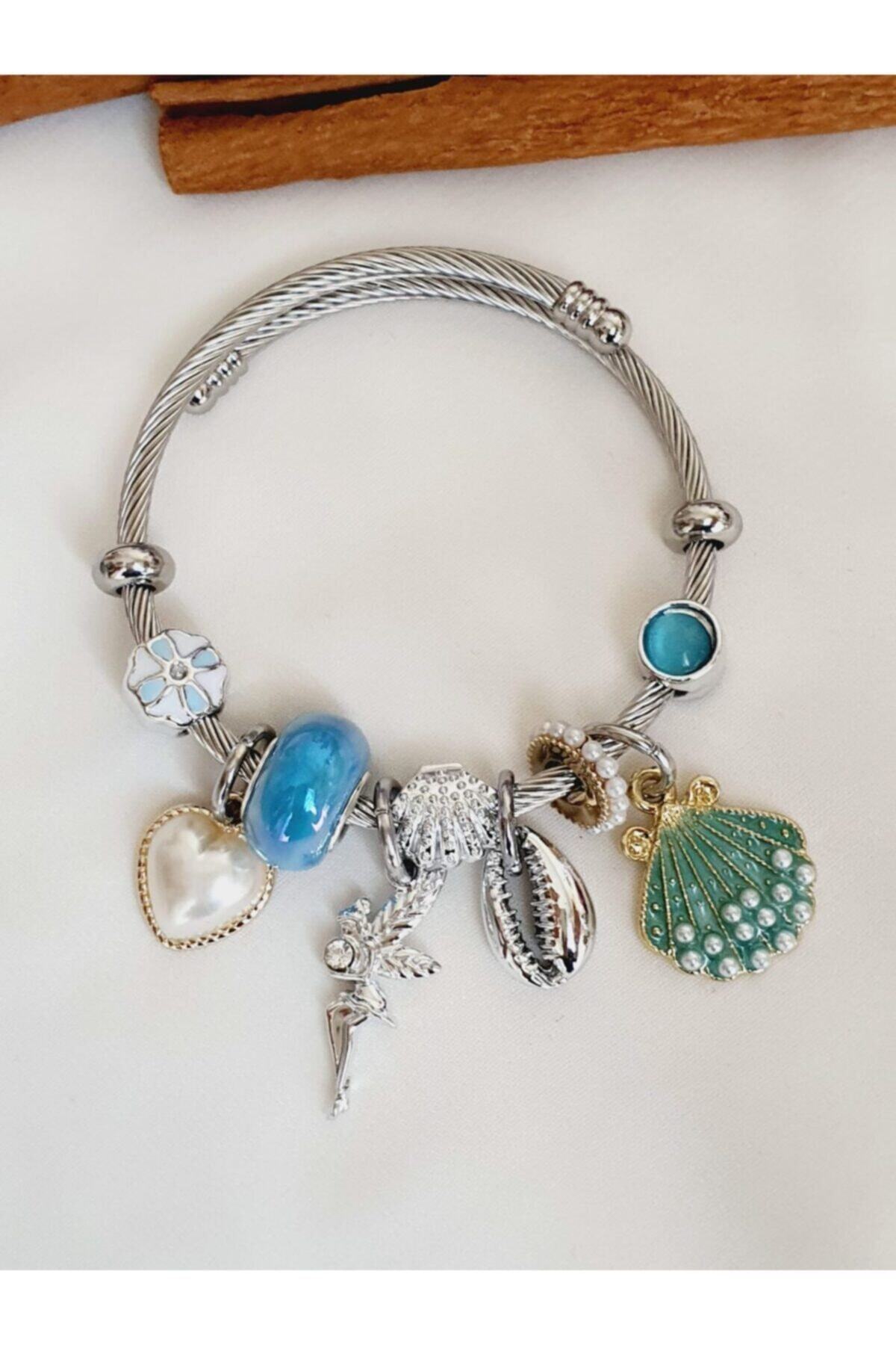 Bluw Jewelry Çelik Deniz Kabuğu Charmlı Bileklik