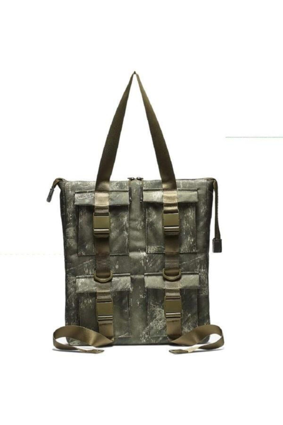 Nike Pocket Printed Tote Olive Canvas Omuz Çantası