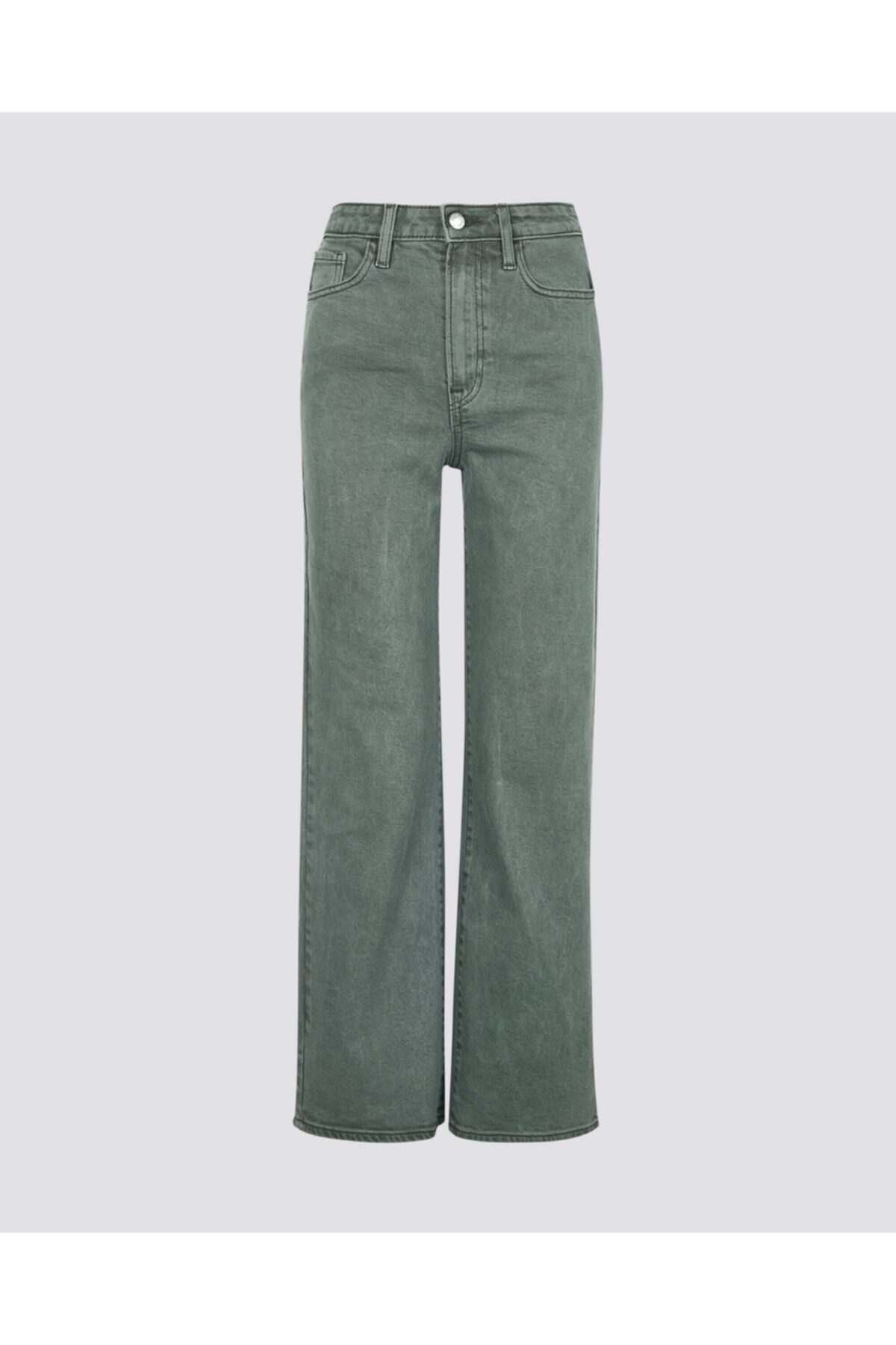 For Big Trend Kadın Bol Paça Yüksek Bel Yıkamalı Jean Pantolon
