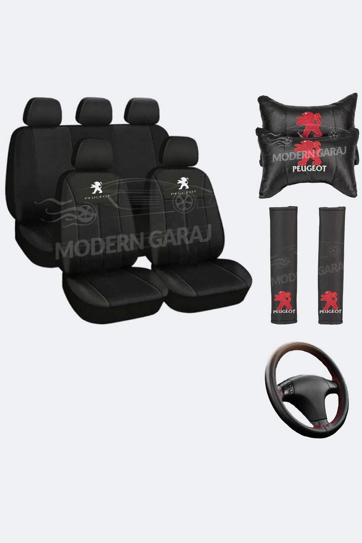 Modern Garaj Peugeot Koltuk Kılıfı Peugeot Boyun Yastığı Peugeot Kemer Pedi Peugeot Dikmeli Direksiyon Kılıfı
