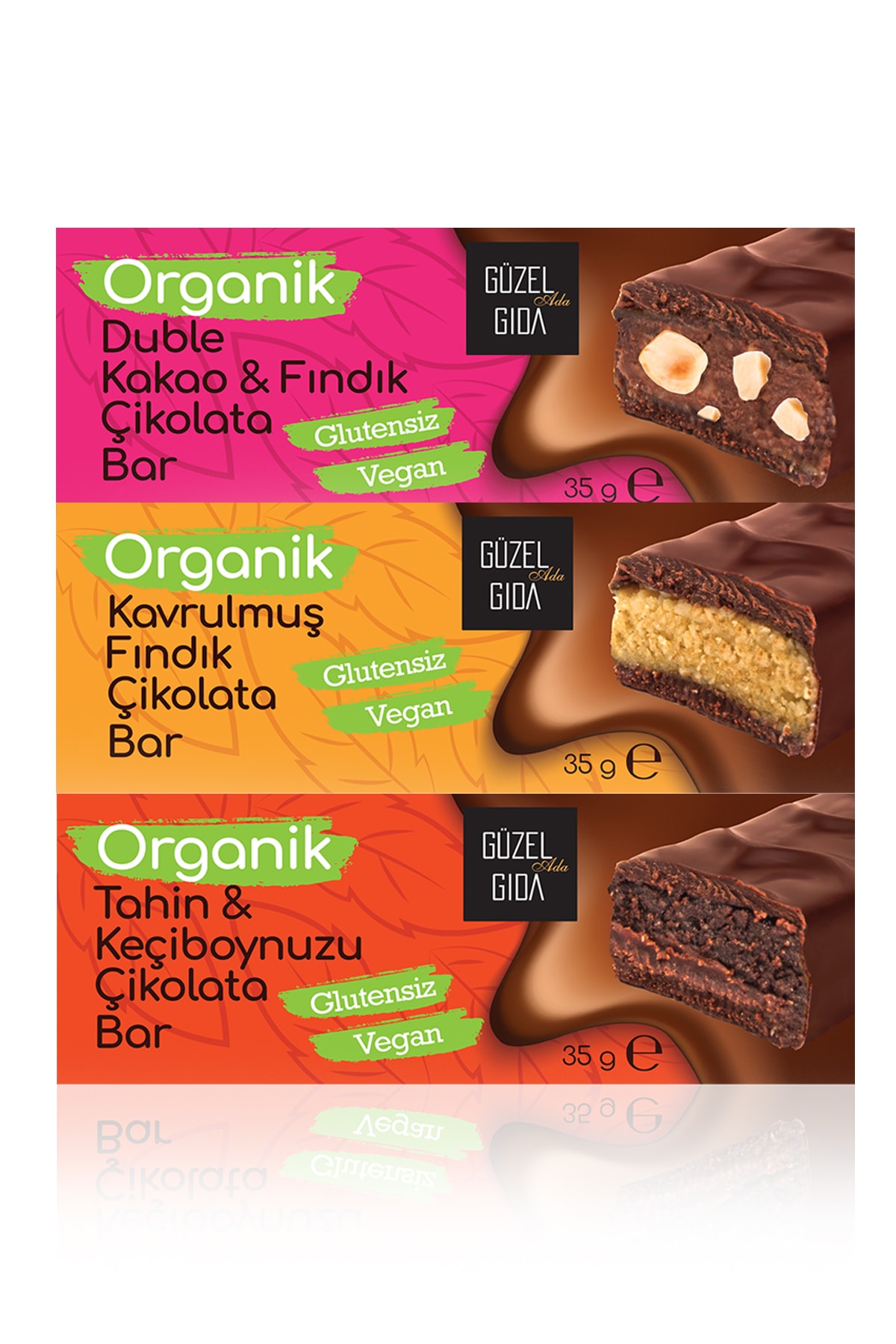 Güzel Ada Gıda Güzel Gıda Organik Vegan Bar Çikolata Seti Glutensiz