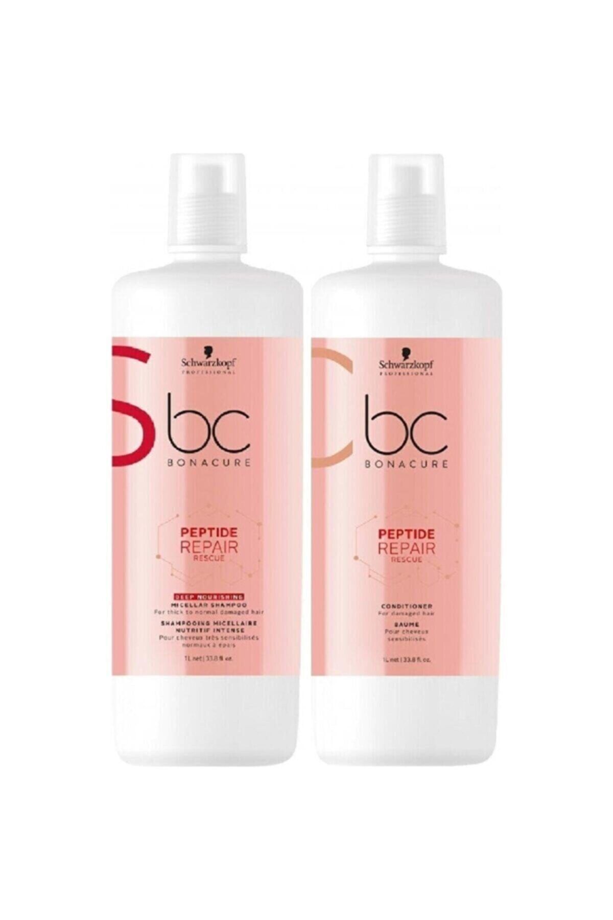 Schwarzkopf Bonacure Peptide Saça Ipeksi Bir Yumuşaklık Kazandırır Acil Kurtarma Derin Besleyici Şampuan + Krem.