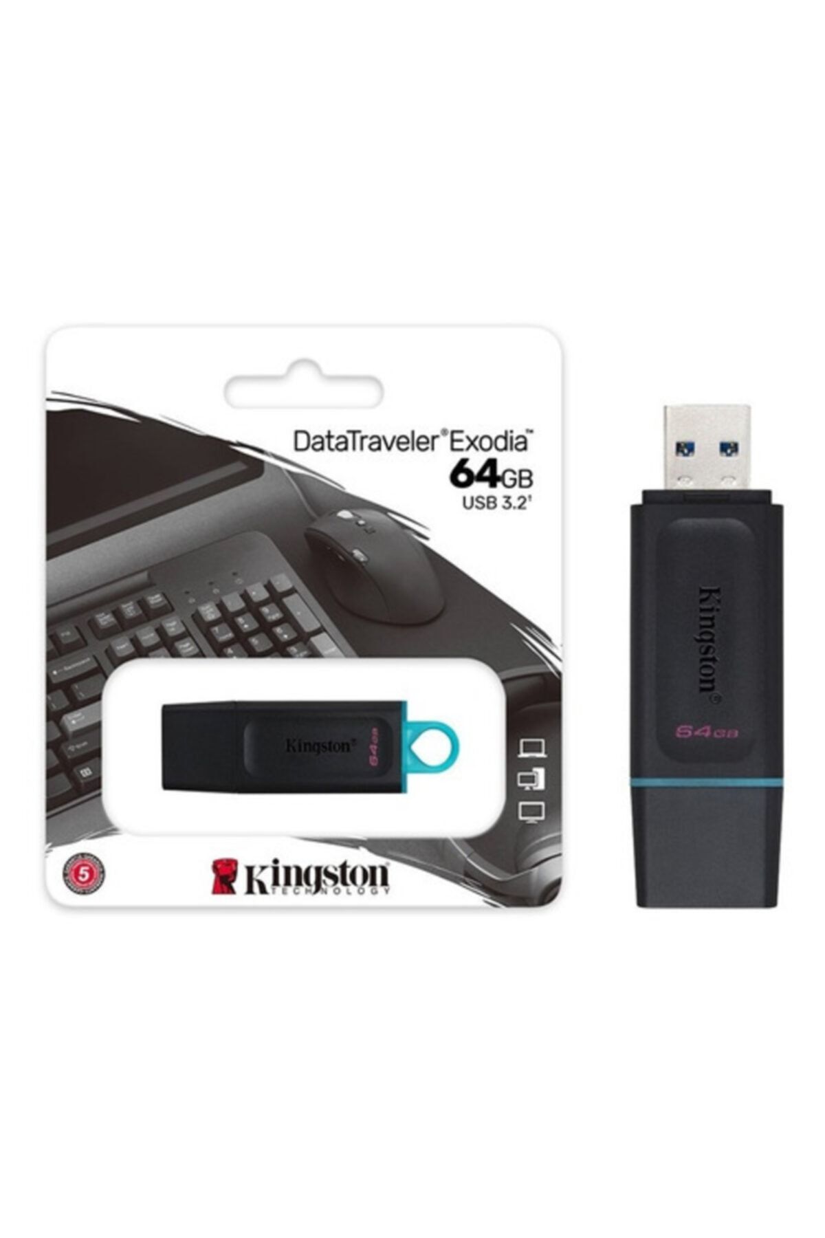 Link Tech 5'li Avantaj Paket Kingston Exodia Datatraveler 64gb Usb 3.2 Flash Bellek Dtx/64gb