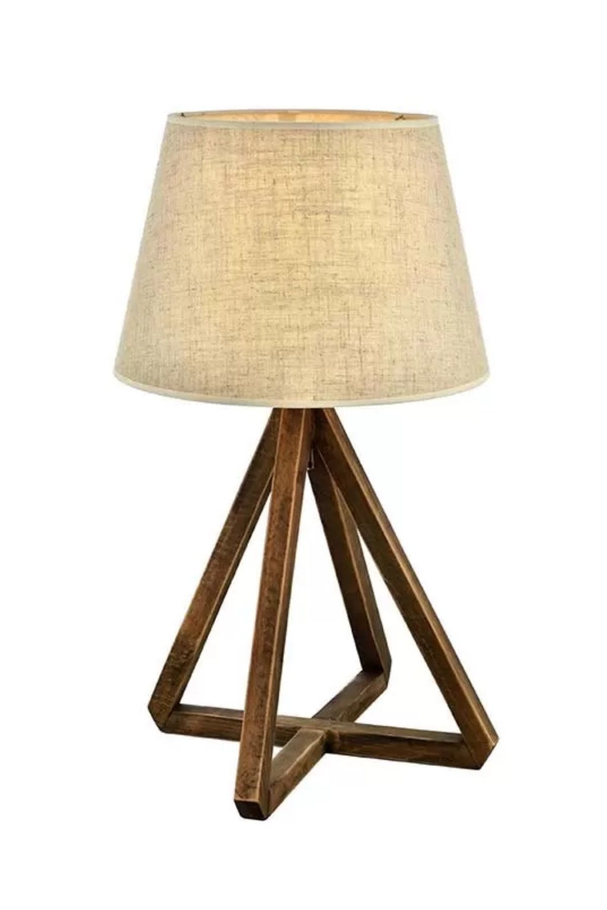 TrendyCozy Beyaz Boyalı Masa Lambası E27 Metal Cam 30x20cm