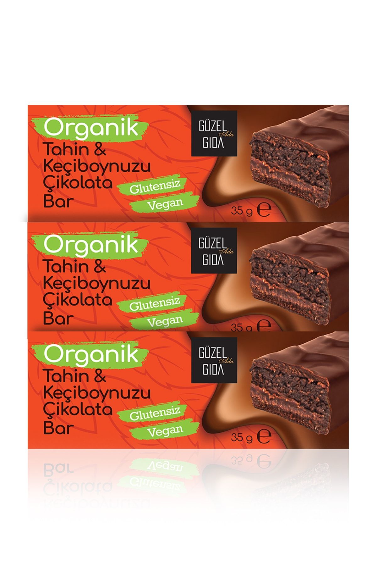 Güzel Ada Gıda Güzel Gıda Organik Keçiboynuzu Tahin Vegan Bar Glutensiz X 3
