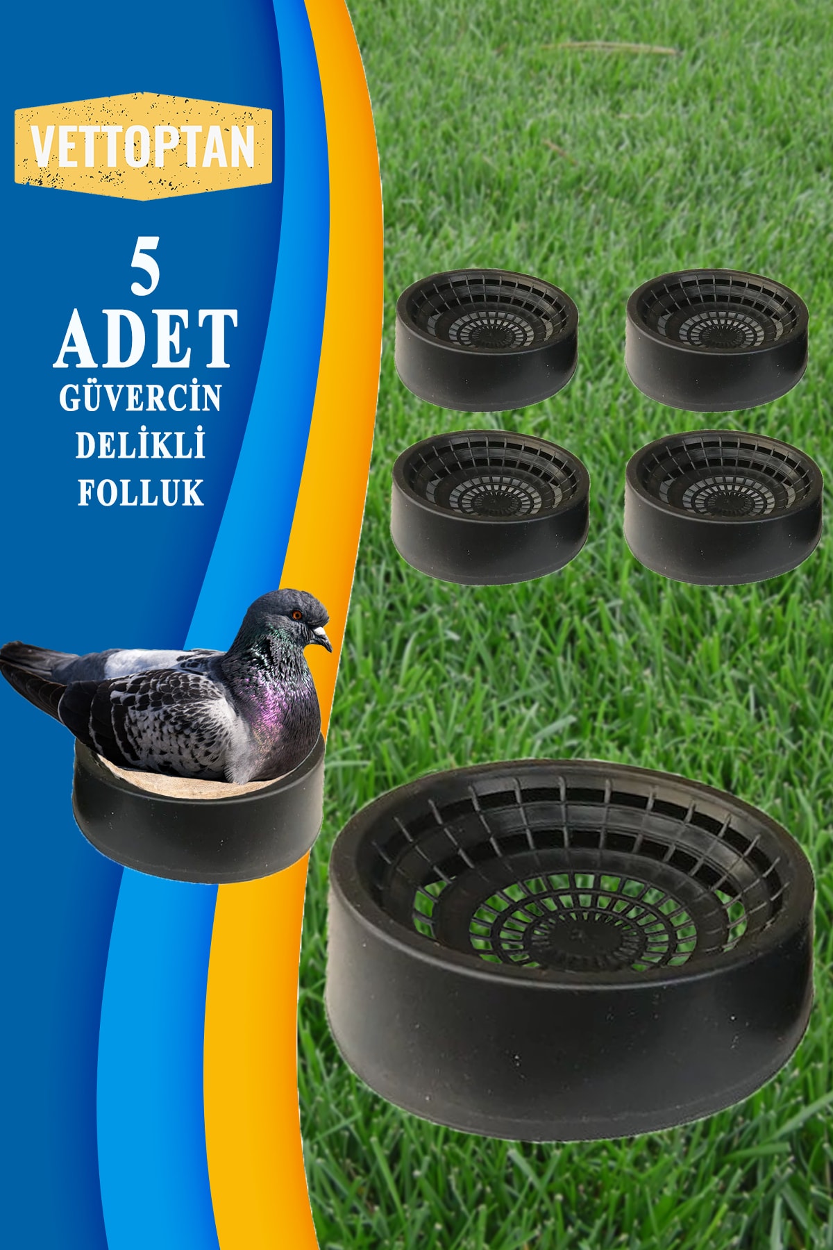 SHAVER Folluk Güvercin Folluğu Delikli Oval 5 Adet Plastik Güvercin Yavru Büyütme Besleme Taklacı Güvercini