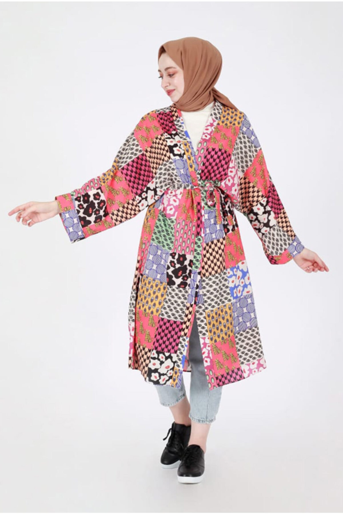 Pilise Patchwork Desen Kimono