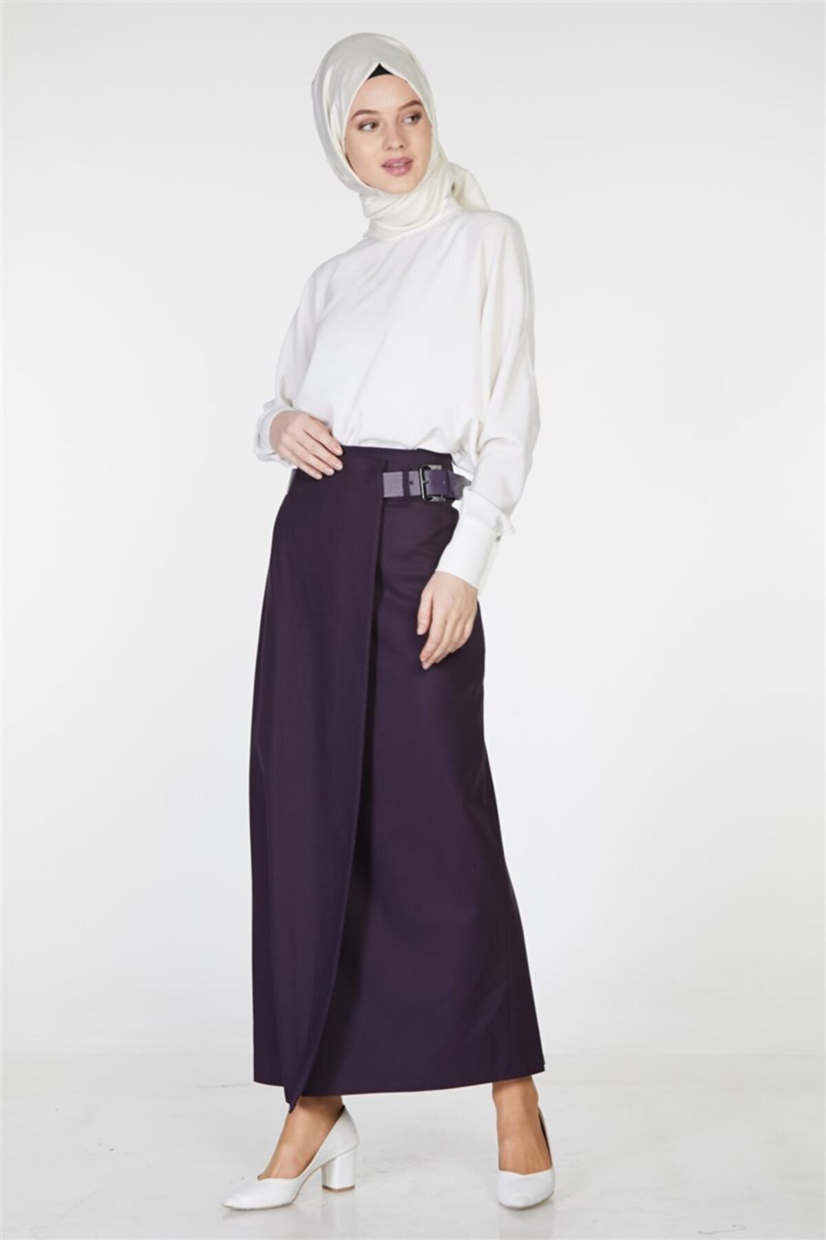 Tuğba Kruvaze Mor Etek