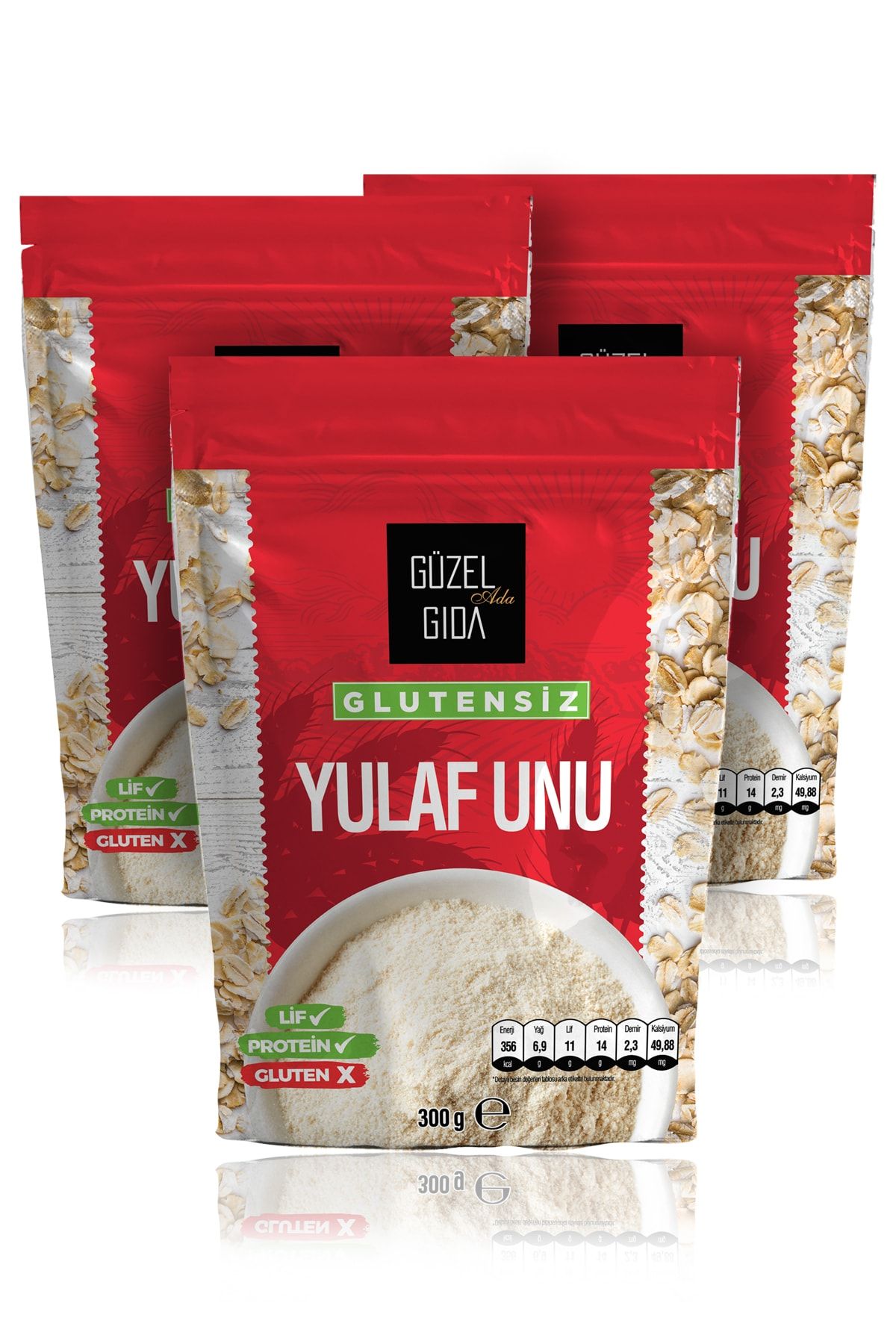 Güzel Ada Gıda Glutensiz Yulaf Unu 300 gr x 3